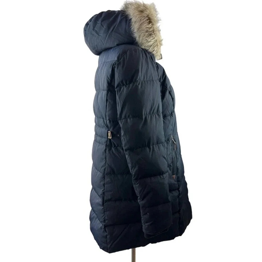 *Flaw Lauren Ralph Lauren Faux Fur Down Coat Black Faux Leather Trim Sherpa XXL - Picture 4 of 16